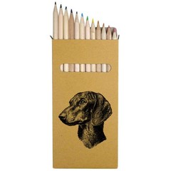 12 x ‘Dachshund Portrait Side View’ Long Colour Pencils (PE00086439)