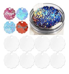 20 Pack Sublimation Acrylic Lace Round Name Plate For Tumbler
