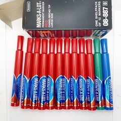 Marks-A-Lot Dennison Permanent Marker Chisel Broad Tip Large Red Green Blue NEW