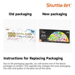 Gel Pen Refills, 180 Colors (No Duplicates) Gel Pen Refills, 7 Color Types fo…