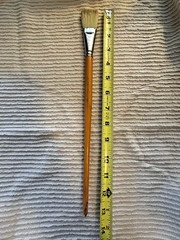 Vintage Made in Japan Flat Paint Brush No. 284 Long Handle Pre Owned Wood Artist