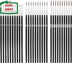30Pcs Detail Paint Brushes, Fine Tip Paint Brush with 3 Sizes #0#00#000 Mini Tin