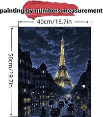 Paint By Numbers Kit For Adults Beginner Rainy Night 16×20 Inch DIY Wall Art