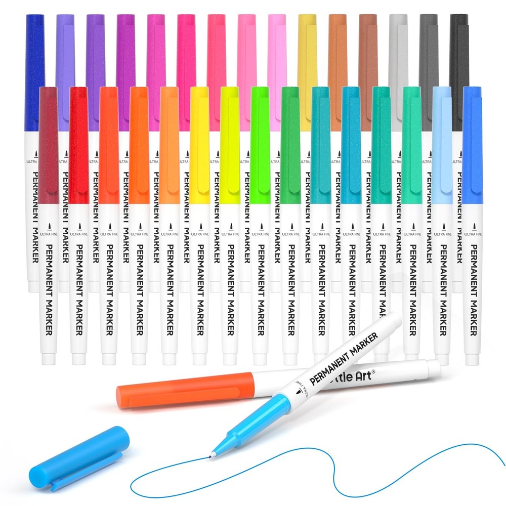 Shuttle Art Permanent Marker, 30 Colors 1 Count (Pack of 30), Assorted