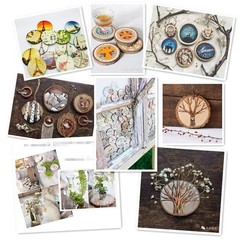 Natural Wood Slices TICIOSH 50 Pcs 2.4-2.8 inches Craft Unfinished Wood kit P…