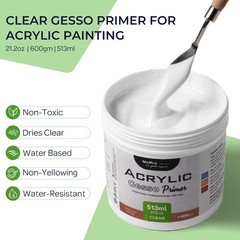 Nicpro Clear Gesso Primer for Acrylic 21.2 Ounce (Pack of 1),
