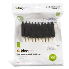 242-20 Foam 20 Pc. Value Pack 2″ Brush Set, Short Wood Handle, for Oil, Acryl…