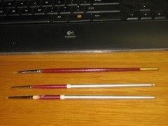 3 Liquitex Kolinsky Plus Artist Brushes 588 MINI OVAL, 2-599 SPOTTER 5/0 & 1/0