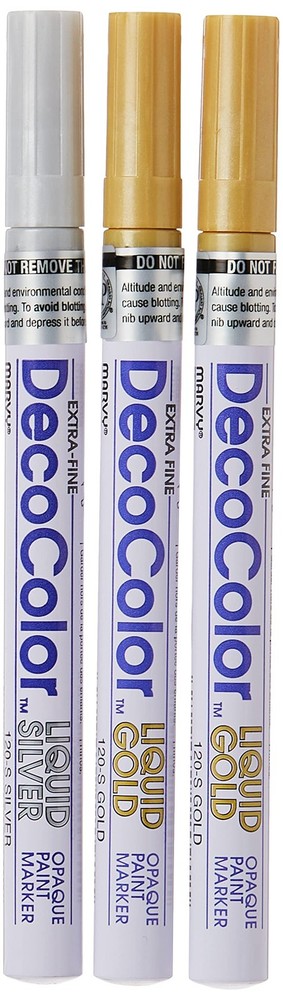 Uchida Of America 1234-3C DecoColor Extra 3 Count (Pack of 1), Gold/Silver