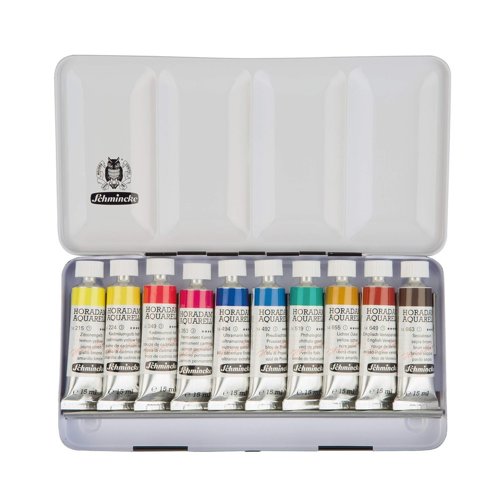 – HORADAM® AQUARELL color box, 10 x 15 ml tubes, basic assortment, 74510097, …