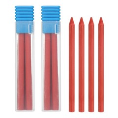 12Pcs 5.6mm 2B Carpenter Pencil Lead Refills, Solid Dry Pencil Refills, Red