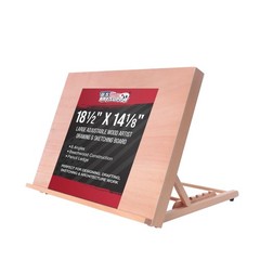 Wooden Drawing Board A3 18-1/2 x 14-1/8 Adjustable Easel 6 Angles Led Supply