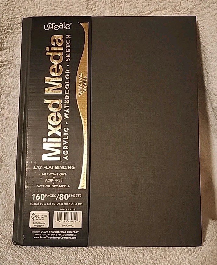 NEW Ucreate Mixed Media Premium Paper Hardbound Book 80 Sheets 10.875×8.5