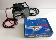 BADGER Airbrush Compressor Model 180-1 and a Paasche Air Brush Set
