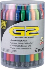 G2 Bold Point Gel Pens, 1.0mm – Tub of 36, Assorted Colors=