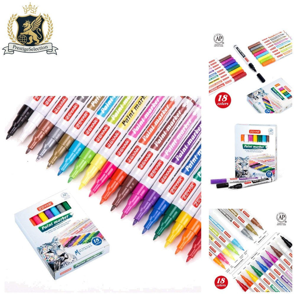 Creative Oil-Based Paint Markers in 18 Bold Colors – Safe for Kids and Adults
