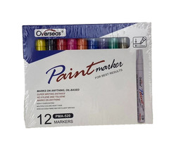 New 12 Overseas Marks on Anything Oil Based Paint Color Markers PMA-520