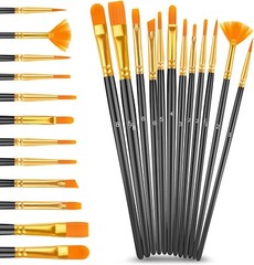Acrylic Paint Set 24 Colors 12 Brushes for Canvas Crafts DIY Art Projects