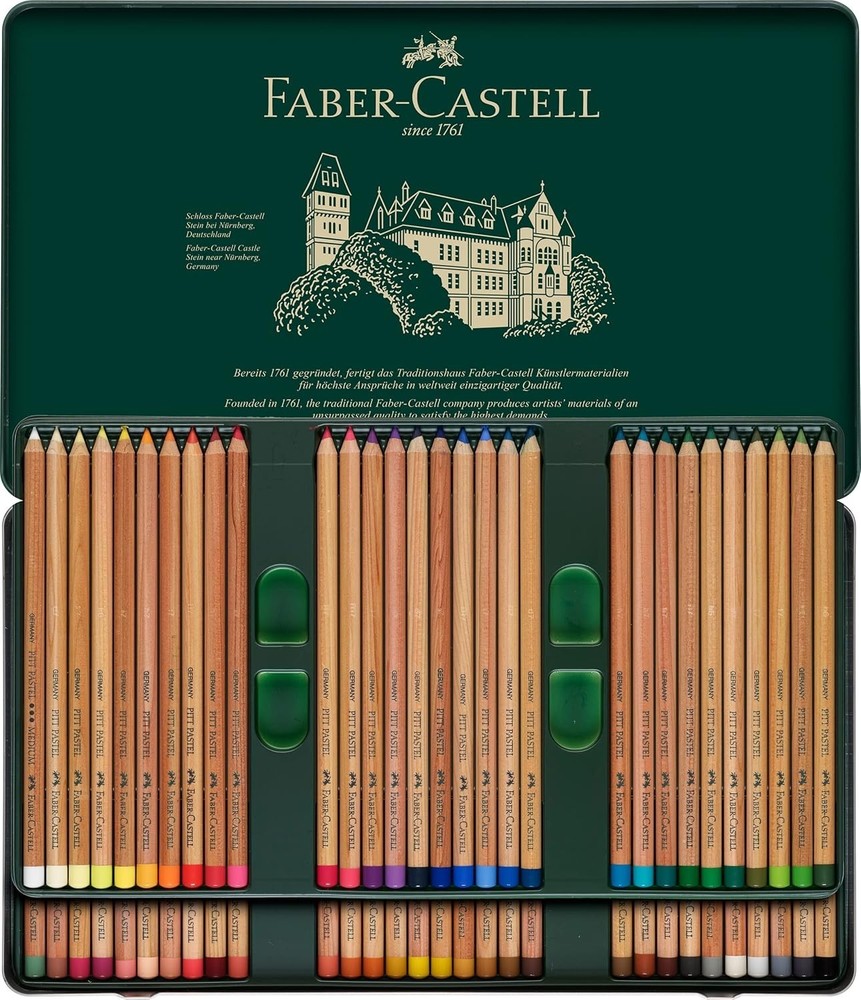 Pastel Pencils Faber Castell Pitt Tin 60 Count Artist Drawing Set