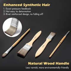 25 PCS Acrylic Paint Brush Set for Oil, Watercolor & Canvas with Palette Roll