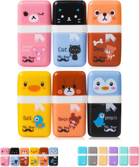 – Eraser with Cover and Roller 6 Pack Animal Theme Cute Erasers for Kids ????