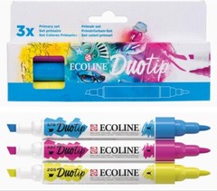 Talens Ecoline Duotip Set of 3 Primary *NEW*