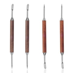 Lasuroa 4pcs Latte Art Pen Set, Stainless Steel Coffee Tool, Light & Dark