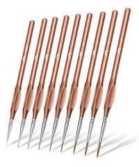 Mr. Pen- Detail Paint Brushes Set, 9 pcs, Rose Gold, Small, Gold