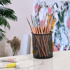 Mr. Pen- Detail Paint Brushes Set, 9 pcs, Rose Gold, Small, Gold
