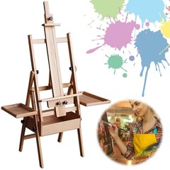 Beech Multifunctional Easel Foldable Flat Easel Oil Painting Stand for Painting