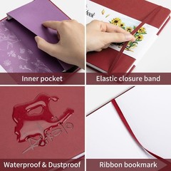 Square Sketchbook for Drawing, 120 Pages Sketch Large (10×10INCH), Red