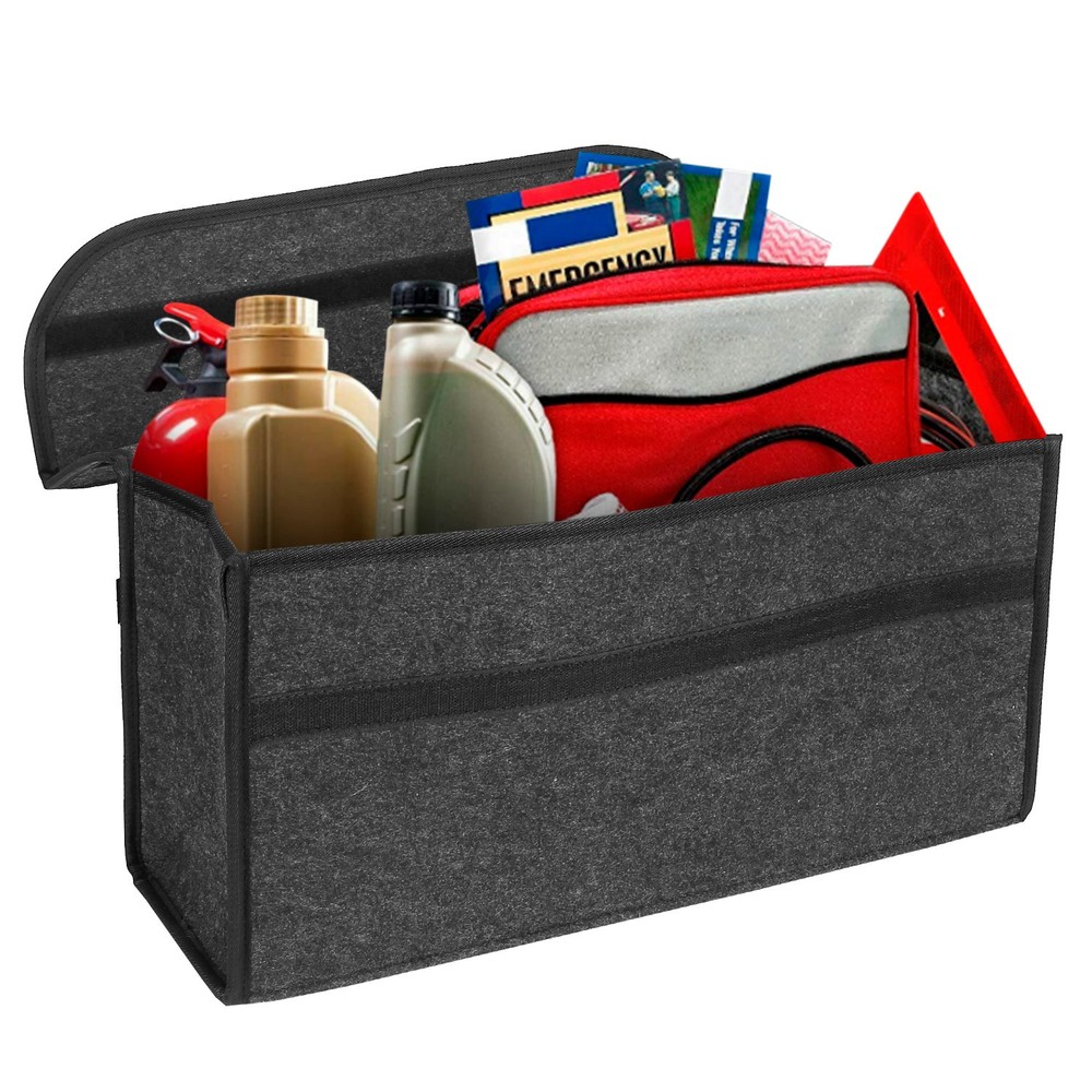 [Pack of 2] 3.85Gal Car Boot Organizer Box Collapsible Trunk Bag Storage Cont…