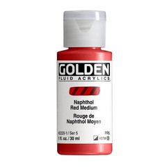 Fluid Acrylics Naphthol Red Medium 1 fl. oz. Bottle Professional Paint