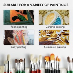 ARTIFY 41 Pieces Long Handle Paint Brushes Set Includes a Carrying Canvas Roll
