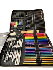 Hiforny 100 Piece Drawing & Sketching Set Art Supplies with 3-Color Sketchbook