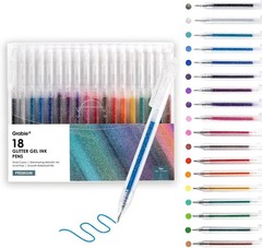 Vibrant 18-Color Glitter Gel Pens for Adults – Metallic & Soft Grip Design