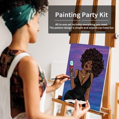 Painting Kit Pre Drawn Canvas for Painting for Adults Party Kits Paint and Si…