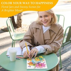 Coloring Book for Adults Relaxation, 24 Pages Adult Joyful jars
