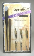 SPEEDBALL CARTOONING PROJECT SET…8 Pc. DIP PEN NIBS…VINTAGE …USA MADE