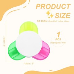 Highlighter Pen,Tricolor Flower, Rose Red/Yellow/Green