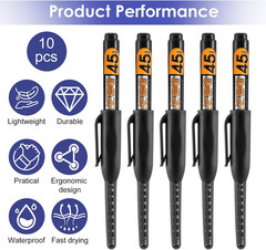 10 Pcs Deep Reach Markers Long Head Deep Hole Marker Pens 45Mm Long Nose Marker