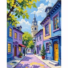 Paint by Numbers Kit for Adults, Scenery-Cityscape Adults Paint by Number Kits,.