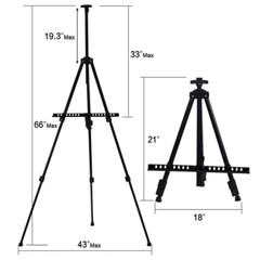 Adjustable Height Metal Tripod Artist Sketch Oil Painting Easel Stand Art Rack