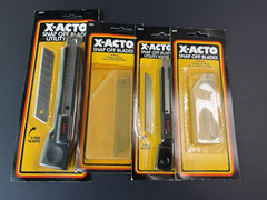 X-Acto Lot Heavy Duty Snap-Off Knife x2 Plus Extra Blades Utility NOS NEW