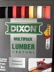 Dixon Lumber Crayons Multipack Waterproof 6 + Bonus Extra Pink New Sealed 4 pack