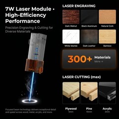 K15 Pro 7w Laser Engraving Machine with App Control, 7.87”×11.81”(Near A4) Wor