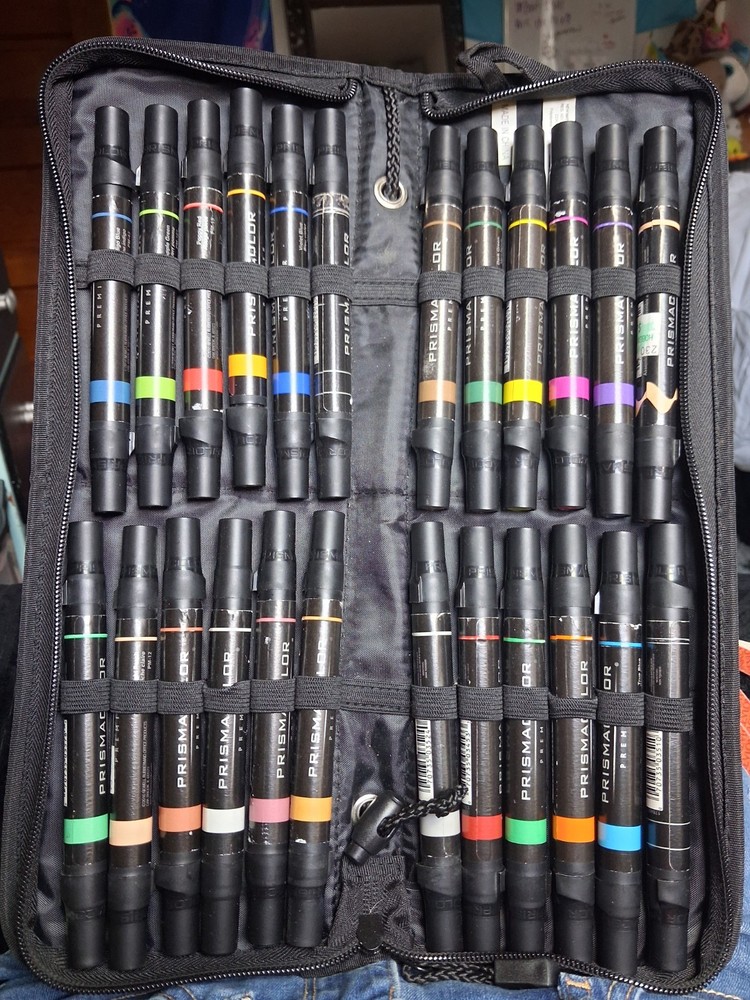 PRISMACOLOR Premier 24 Dual-Ended Art Marker Set Fine & Chisel Tip With Zip Case