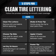 4 PCS White Tire Paint Marker Car Lettering Permanent Pens Weatherproof Ink