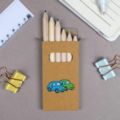 6 x ‘Cars Vehicles’ Short 85mm Pencils / Coloured Pencil Set (PE00079214)