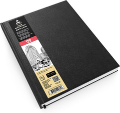 ARTEZA Hardcover Sketchbook, 8.5 x 11 in, 110 Sheets / 220 Pages, 68 lb / 100 GS